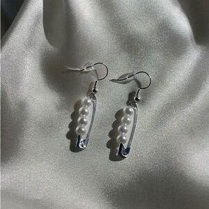 Elegant Silver and White Pearl Earrings